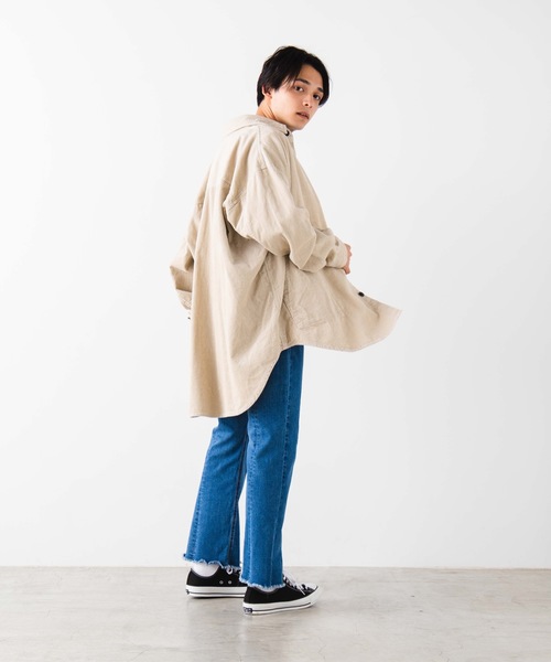 WEGO（ウィゴー）の「WEGO/コーデュロイロングシャツ（シャツ/ブラウス・メンズ・ベージュ/アイボリー/ライトピンク・MEDIUM/LARGE）」の10枚目の写真