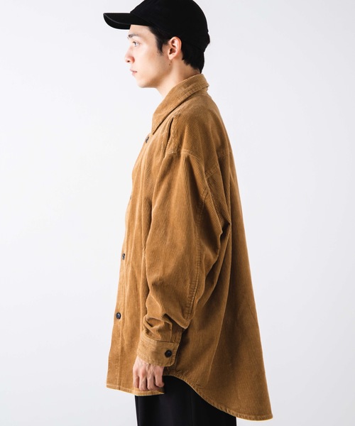 WEGO（ウィゴー）の「WEGO/コーデュロイロングシャツ（シャツ/ブラウス・メンズ・ベージュ/アイボリー/ライトピンク・MEDIUM/LARGE）」の6枚目の写真
