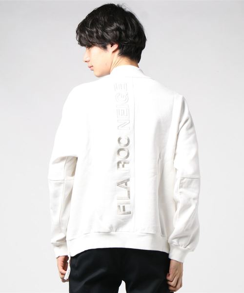 FILA HERITAGE(フィラヘリテージ)の「FILA(フィラ)モックネックシャツ(Tシャツ/カットソー・メンズ・ホワイト/ブラック/グレー/オレンジ・M/S/L)」の11枚目の写真