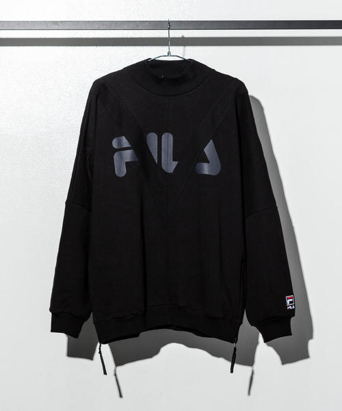 FILA HERITAGE(フィラヘリテージ)の「FILA(フィラ)モックネックシャツ(Tシャツ/カットソー・メンズ・ホワイト/ブラック/グレー/オレンジ・M/S/L)」の3枚目の写真