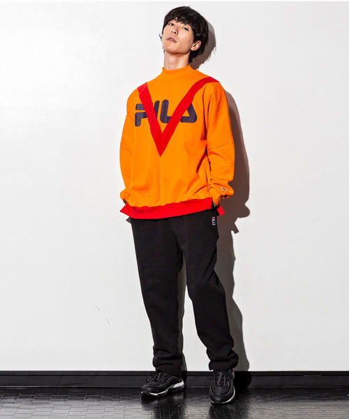 FILA HERITAGE(フィラヘリテージ)の「FILA(フィラ)モックネックシャツ(Tシャツ/カットソー・メンズ・ホワイト/ブラック/グレー/オレンジ・M/S/L)」の13枚目の写真