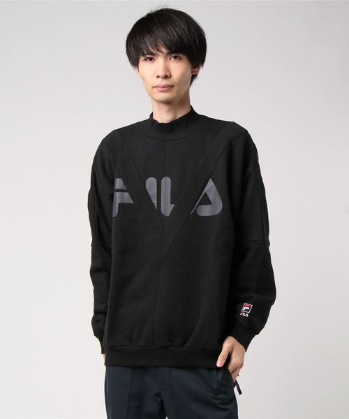FILA HERITAGE(フィラヘリテージ)の「FILA(フィラ)モックネックシャツ(Tシャツ/カットソー・メンズ・ホワイト/ブラック/グレー/オレンジ・M/S/L)」の6枚目の写真