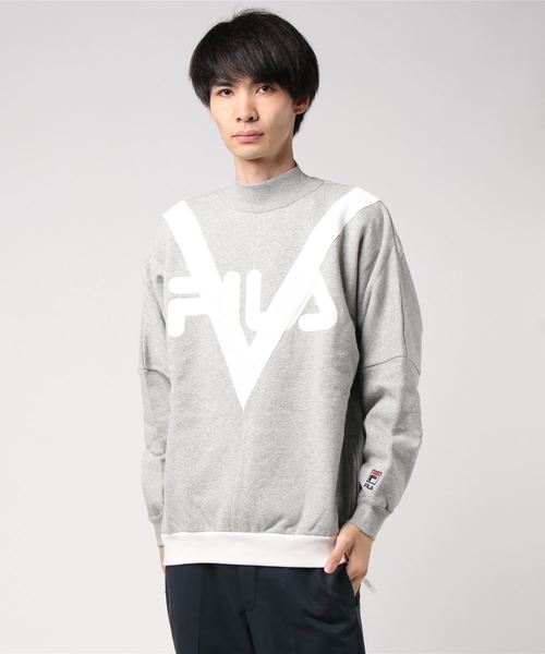 FILA HERITAGE(フィラヘリテージ)の「FILA(フィラ)モックネックシャツ(Tシャツ/カットソー・メンズ・ホワイト/ブラック/グレー/オレンジ・M/S/L)」の8枚目の写真