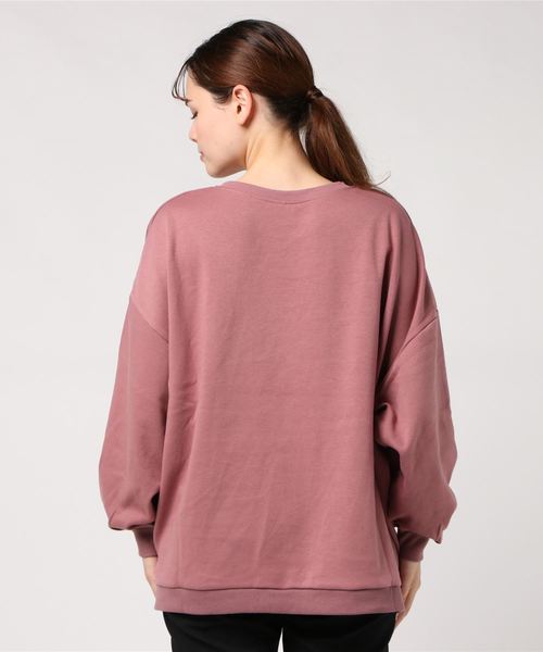 notch.(ノッチ)の「ビッグシルエットトップス(スウェット・レディース・ブラック/ベージュ/オフホワイト/ピンク/モカ・M)」の6枚目の写真