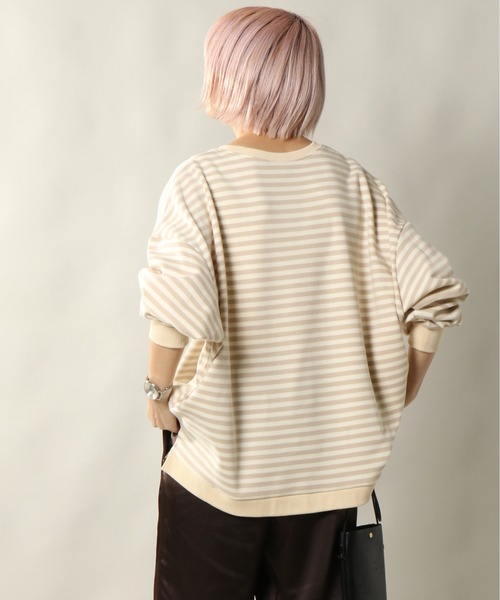 notch.(ノッチ)の「ビッグシルエットトップス(スウェット・レディース・ブラック/ベージュ/オフホワイト/ピンク/モカ・M)」の2枚目の写真