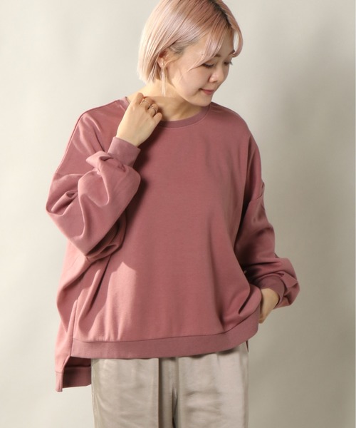 notch.(ノッチ)の「ビッグシルエットトップス(スウェット・レディース・ブラック/ベージュ/オフホワイト/ピンク/モカ・M)」の5枚目の写真