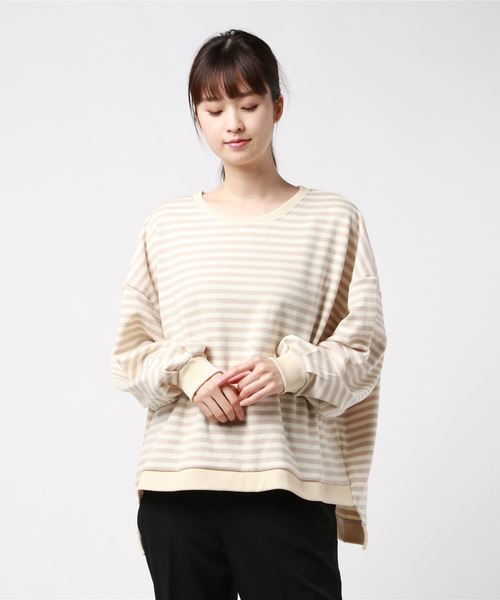 notch.(ノッチ)の「ビッグシルエットトップス(スウェット・レディース・ブラック/ベージュ/オフホワイト/ピンク/モカ・M)」の18枚目の写真