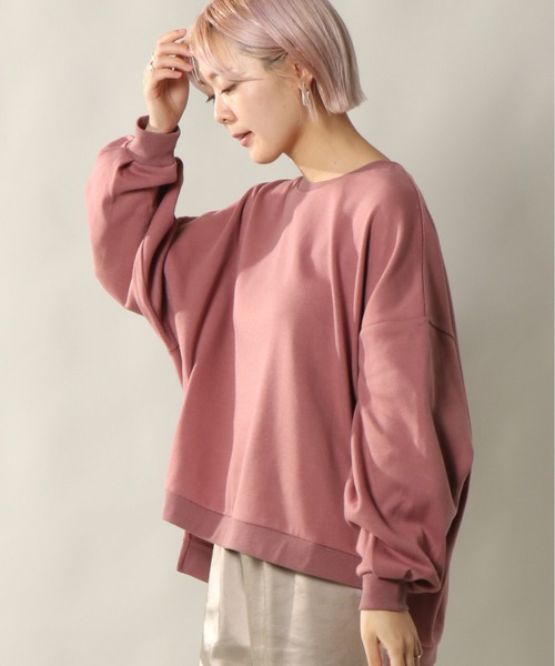 notch.(ノッチ)の「ビッグシルエットトップス(スウェット・レディース・ブラック/ベージュ/オフホワイト/ピンク/モカ・M)」の17枚目の写真