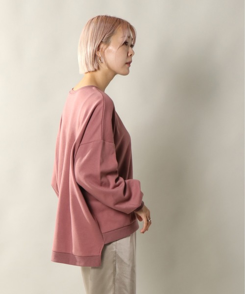 notch.(ノッチ)の「ビッグシルエットトップス(スウェット・レディース・ブラック/ベージュ/オフホワイト/ピンク/モカ・M)」の15枚目の写真