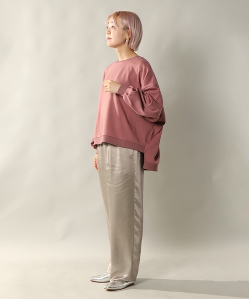 notch.(ノッチ)の「ビッグシルエットトップス(スウェット・レディース・ブラック/ベージュ/オフホワイト/ピンク/モカ・M)」の9枚目の写真