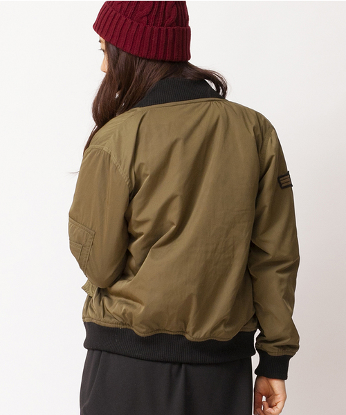 WEGO（ウィゴー）の「WEGO/リバーシブルMA－1（ミリタリージャケット・レディース・ブラック/カーキ・FREE）」の4枚目の写真