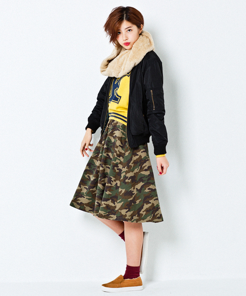 WEGO（ウィゴー）の「WEGO/リバーシブルMA－1（ミリタリージャケット・レディース・ブラック/カーキ・FREE）」の6枚目の写真