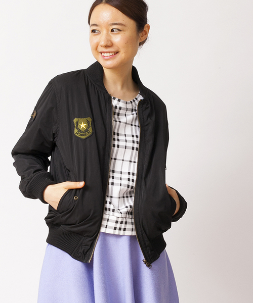 WEGO（ウィゴー）の「WEGO/リバーシブルMA－1（ミリタリージャケット・レディース・ブラック/カーキ・FREE）」の9枚目の写真