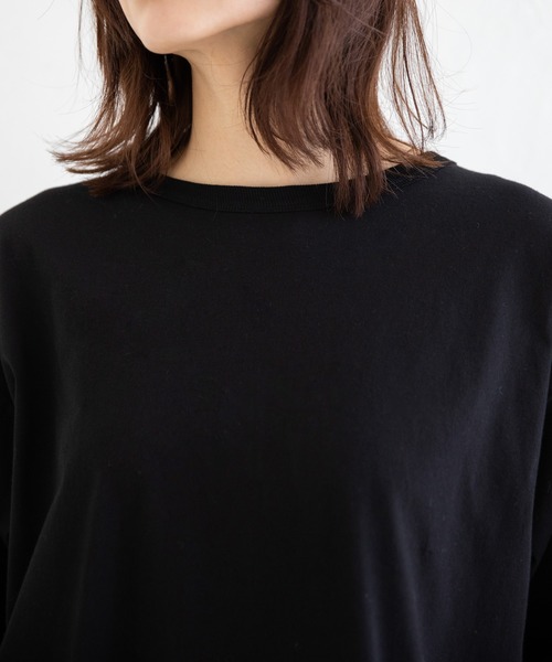 Munich(ミューニック)の「タンブラードライソフトジャージー 2WAYシャーリングTシャツワンピース(ワンピース・レディース・ホワイト/ブラック/ダークグレー/ライトベージュ・FREE)」の7枚目の写真