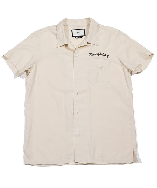 TMT（ティーエムティー）の「【なにわ男子　西畑大吾さん着用】CIGAR BACK-PRINT RAYON S/SL SHIRTS（シャツ/ブラウス・メンズ・サックスブルー/ブラック/アイボリー/グリーン・X-LARGE/SMALL/MEDIUM/LARGE）」の2枚目の写真