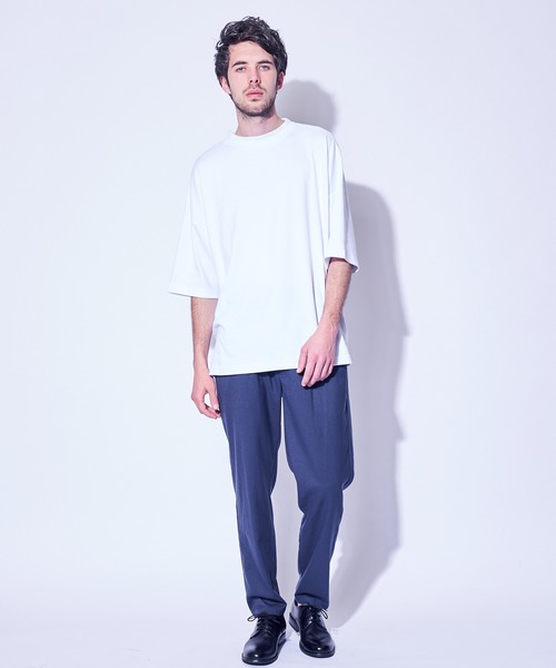 CASPER JOHN(キャスパージョン)の「Over Mocc-neck Big T-shirts/オーバーモックネックビッグTシャツ(Tシャツ/カットソー・メンズ・ホワイト/ブルー・マルチサイズ)」の15枚目の写真