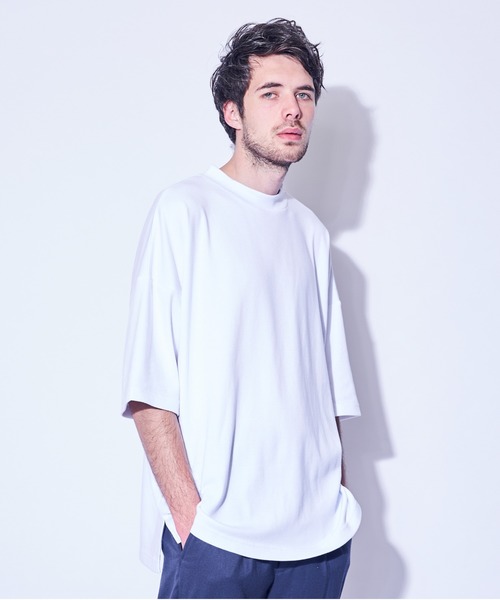 CASPER JOHN(キャスパージョン)の「Over Mocc-neck Big T-shirts/オーバーモックネックビッグTシャツ(Tシャツ/カットソー・メンズ・ホワイト/ブルー・マルチサイズ)」の17枚目の写真