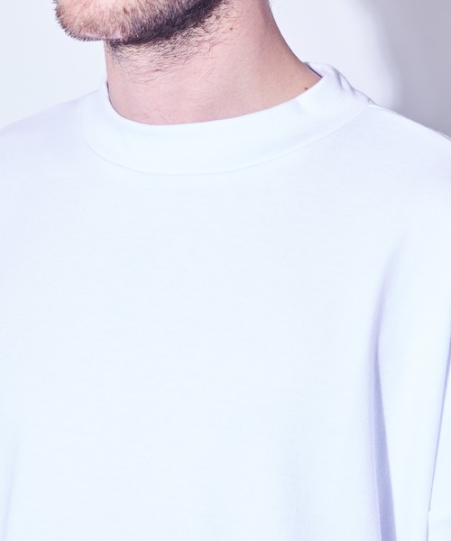 CASPER JOHN(キャスパージョン)の「Over Mocc-neck Big T-shirts/オーバーモックネックビッグTシャツ(Tシャツ/カットソー・メンズ・ホワイト/ブルー・マルチサイズ)」の18枚目の写真