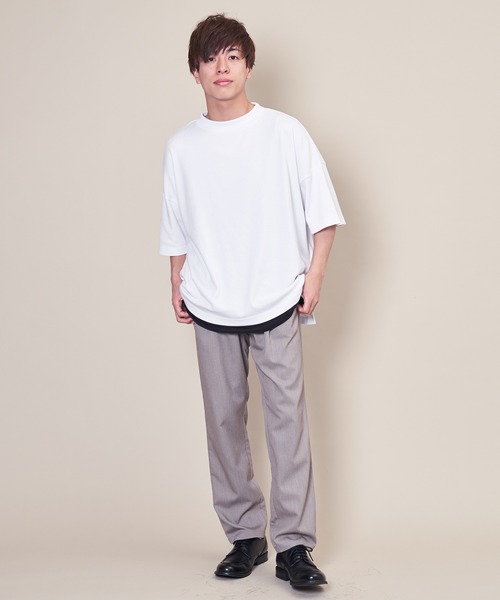 CASPER JOHN(キャスパージョン)の「Over Mocc-neck Big T-shirts/オーバーモックネックビッグTシャツ(Tシャツ/カットソー・メンズ・ホワイト/ブルー・マルチサイズ)」の12枚目の写真