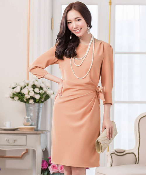 セール サイドリボン ドレープワンピース ドレス Osyarevo オシャレボ のファッション通販 Zozotown