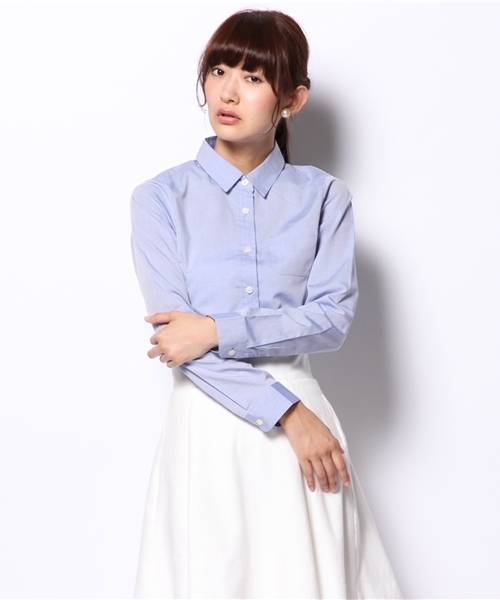 DISCOAT（ディスコート）の「【Discoat】ブロードレギュラーシャツ（シャツ/ブラウス・レディース・サックスブルー/その他18・ﾌﾘ-）」の2枚目の写真