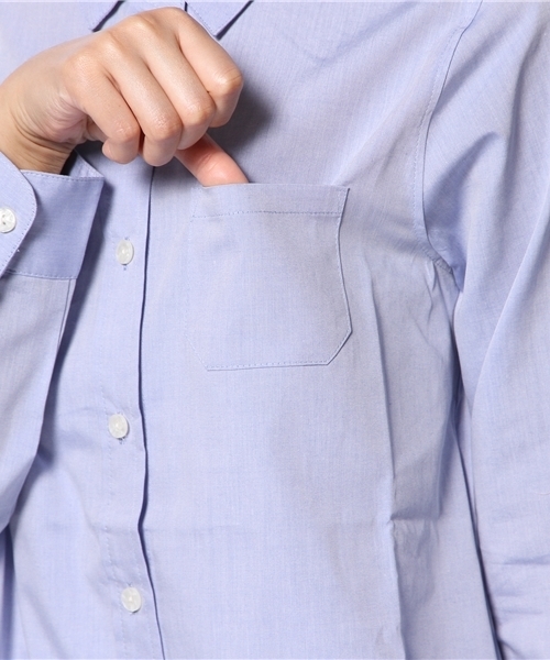 DISCOAT（ディスコート）の「【Discoat】ブロードレギュラーシャツ（シャツ/ブラウス・レディース・サックスブルー/その他18・ﾌﾘ-）」の4枚目の写真