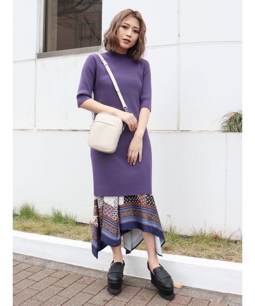 MURUA（ムルーア）の「フィットハーフミニワンピース（ワンピース・レディース・ブラック/パープル/カーキ/ベージュ・FREE）」の16枚目の写真