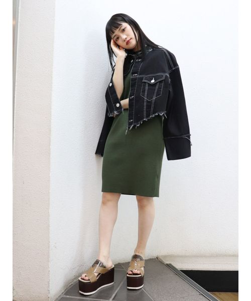 MURUA（ムルーア）の「フィットハーフミニワンピース（ワンピース・レディース・ブラック/パープル/カーキ/ベージュ・FREE）」の19枚目の写真