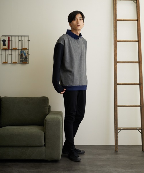 B.I.D.（ビーアイディー）の「《ISLAND PEAK》パイル裏起毛ハーフZIPハイネック（スウェット・レディース・ブラック/ベージュ/マルチ/杢グレー・MEDIUM/LARGE/X-LARGE）」の16枚目の写真