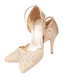 PourVous | レースセパレートパンプス/結婚式・ドレスシューズパーティーや二次会・成人式  フォーマル オケージョン 同窓会(パンプス)