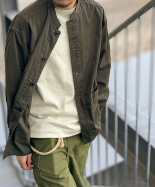 FREDY MAC（フレディーマック）の「【FREDYMAC SUNDAY TOOLS WEAR】バンドカラーシャツ／スタンドカラーカバーオール（シャツ/ブラウス・メンズ・ベージュ/ネイビー/パープル/オリーブ・M/L）」の9枚目の写真