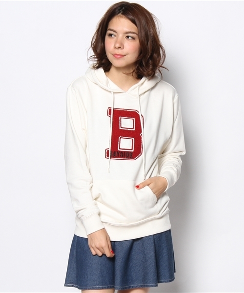 WEGO（ウィゴー）の「WEGO/イニシャルワッペンパーカー（パーカー・レディース・アイボリー/杢グレー/ネイビー/ワイン・FREE）」の13枚目の写真