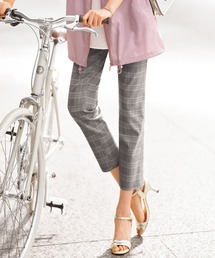 ストレッチ美脚切替アンクルパンツ股下６０cm