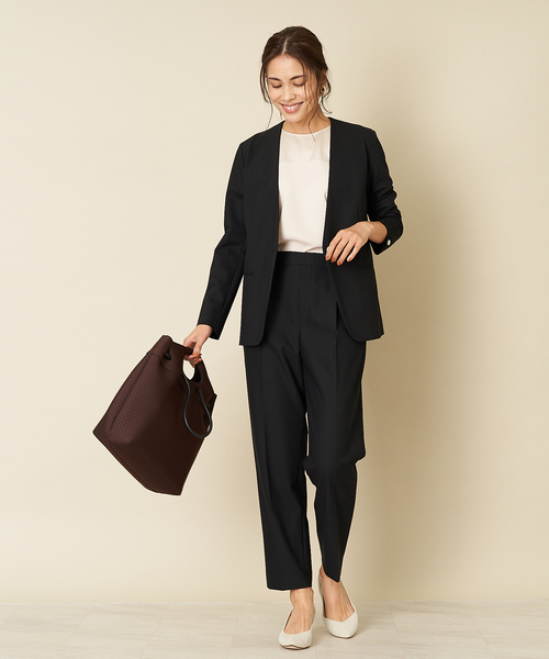 qualite（カリテ）の「ドライストレッチワイドパンツ（その他パンツ・レディース・ライトグレー/ブラック・40/38/36）」の6枚目の写真