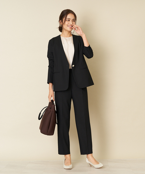 qualite（カリテ）の「ドライストレッチワイドパンツ（その他パンツ・レディース・ライトグレー/ブラック・40/38/36）」の5枚目の写真