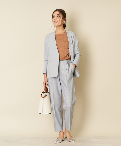 qualite（カリテ）の「ドライストレッチワイドパンツ（その他パンツ・レディース・ライトグレー/ブラック・40/38/36）」の4枚目の写真