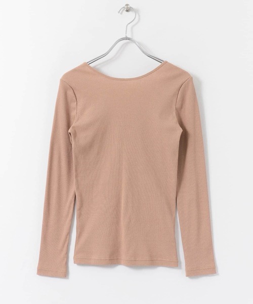 URBAN RESEARCH DOORS(アーバンリサーチドアーズ)の「2WAYテレコカットソー(Tシャツ/カットソー・レディース・ホワイト/モカ・ONE)」の1枚目の写真