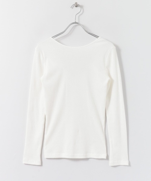 URBAN RESEARCH DOORS(アーバンリサーチドアーズ)の「2WAYテレコカットソー(Tシャツ/カットソー・レディース・ホワイト/モカ・ONE)」の8枚目の写真