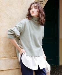 UR'S | ｻｲﾄﾞｽﾘｯﾄﾀｰﾄﾙﾆｯﾄ(ニット/セーター)