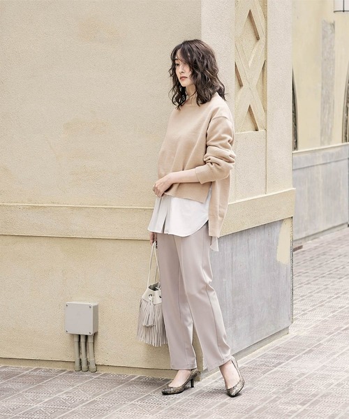 UR'S（ユアーズ）の「ｻｲﾄﾞｽﾘｯﾄﾀｰﾄﾙﾆｯﾄ（ニット/セーター・レディース・ブラック/グレー/ベージュ系その他/ライトベージュ/ブルー/ネイビー・S/M）」の11枚目の写真