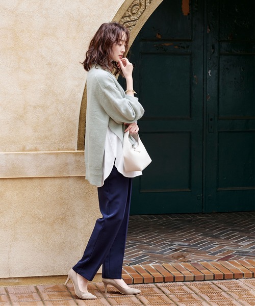 UR'S（ユアーズ）の「ｻｲﾄﾞｽﾘｯﾄﾀｰﾄﾙﾆｯﾄ（ニット/セーター・レディース・ブラック/グレー/ベージュ系その他/ライトベージュ/ブルー/ネイビー・S/M）」の21枚目の写真