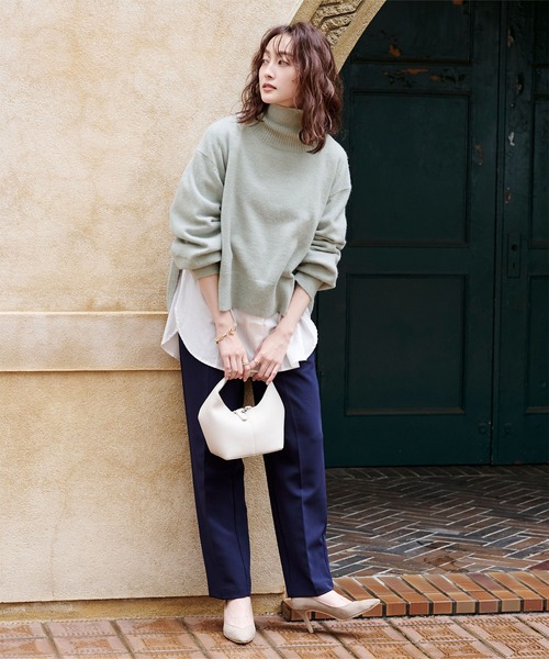 UR'S（ユアーズ）の「ｻｲﾄﾞｽﾘｯﾄﾀｰﾄﾙﾆｯﾄ（ニット/セーター・レディース・ブラック/グレー/ベージュ系その他/ライトベージュ/ブルー/ネイビー・S/M）」の18枚目の写真