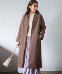 ビッグシルエットノーカラーコート