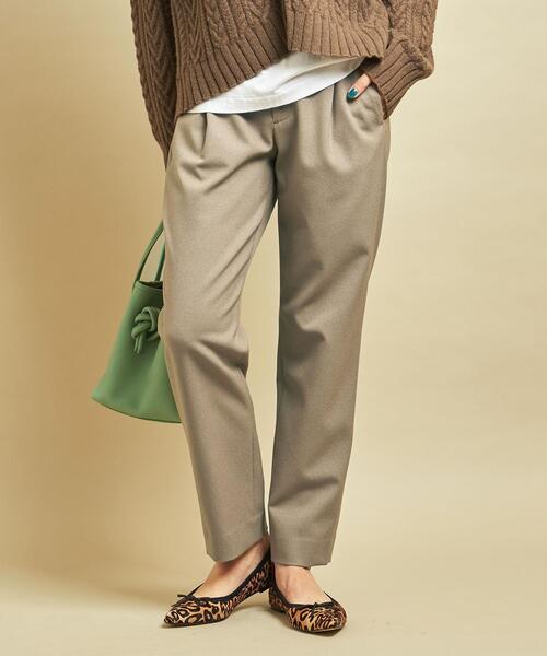 BEAUTY&YOUTH UNITED ARROWS(ビューティーアンドユースユナイテッドアローズ)の「BY∴ ツイードライクタックテーパードパンツ -ウォッシャブル- ◆(その他パンツ・レディース・ダークグレー/ベージュ/ケリー/パープル・LARGE/MEDIUM/SMALL)」の3枚目の写真