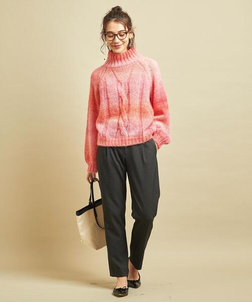 BEAUTY&YOUTH UNITED ARROWS(ビューティーアンドユースユナイテッドアローズ)の「BY∴ ツイードライクタックテーパードパンツ -ウォッシャブル- ◆(その他パンツ・レディース・ダークグレー/ベージュ/ケリー/パープル・LARGE/MEDIUM/SMALL)」の22枚目の写真