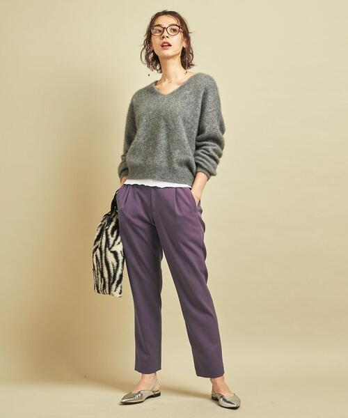 BEAUTY&YOUTH UNITED ARROWS(ビューティーアンドユースユナイテッドアローズ)の「BY∴ ツイードライクタックテーパードパンツ -ウォッシャブル- ◆(その他パンツ・レディース・ダークグレー/ベージュ/ケリー/パープル・LARGE/MEDIUM/SMALL)」の21枚目の写真