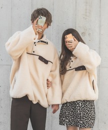 PairPair | 配色パイピングボアプルオーバー(ユニセックス)(ブルゾン)