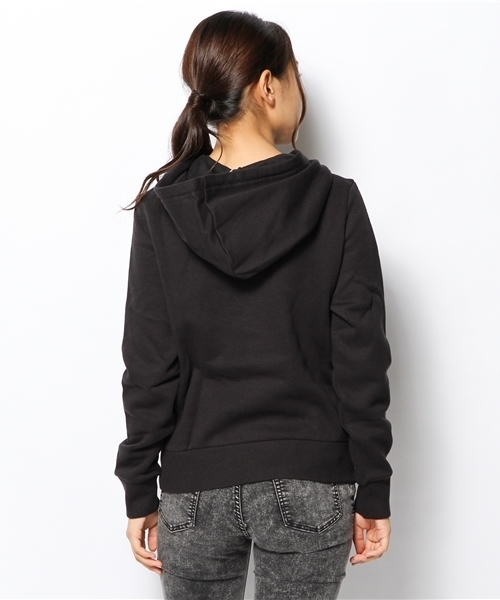 adidas Originals（アディダスオリジナルス）の「ウィメンズ アディダス オリジナルス ロゴ パーカ adidas Originals TREFOIL HOODIE W（パーカー・レディース・ブラック/グレー・MEDIUM/SMALL）」の5枚目の写真