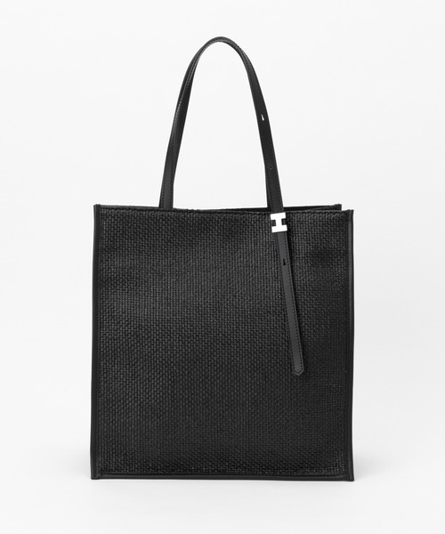 aya様　美品　IACUCCIイアクッチ　ストロー素材バッグ黒 IACUCCI イアクッチ ショルダーバッグ スピックアンドスパン