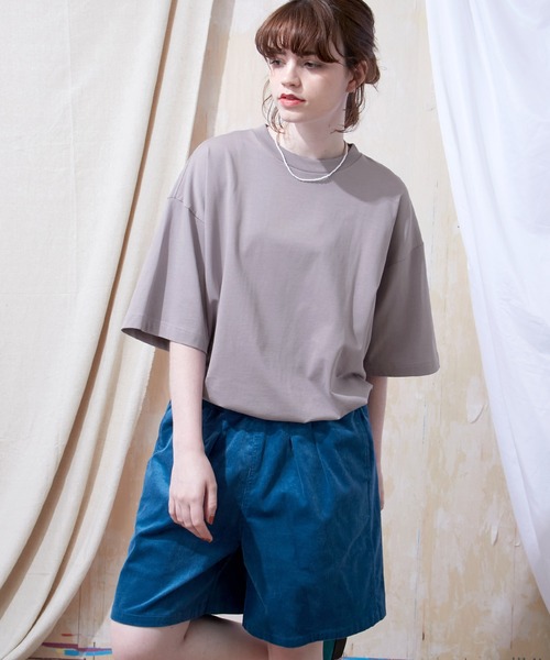 EMMA CLOTHES(エマクローズ)の「シルケットライク天竺 オーバーサイズS/Sカットソー 無地T トップス Tシャツ MERCERIZATION COTTON OVERSIZED SS TEE - EMMA CLOTHES-(Tシャツ/カットソー・メンズ・ホワイト/ブラック/グレー系その他/グリーン系その他/ブルー系その他/パープル系その他/ライトベージュ/グレー系その他2・S/M/L)」の8枚目の写真